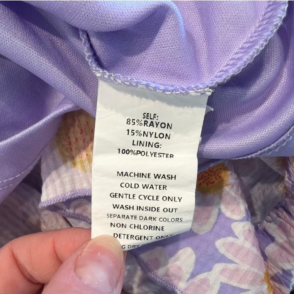 NWOT Truly Me by Sara Sara Daisy Flower Tiered Flutter Dress, Purple, Girls 12 - Picture 8 of 8